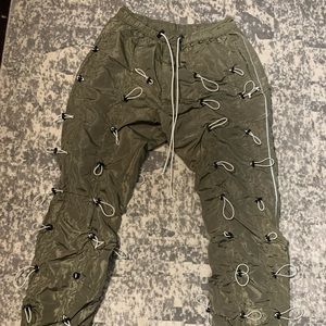 Bungee Cord Pants Joggers Olive Green 32